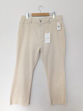 NWT DL1961 Bridget High Rise Boot Instasculpt Crop Corduroy Pants Vanilla 32